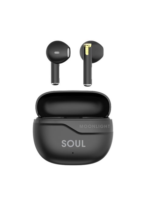 Xcell Soul16 True Wireless Earbuds | Bluetooth 5.3, Deep Bass, Smart Touch Controls | 12H Playtime + 100H Standby | TWS with Mic for iOS/Android/Huawei/Laptop | Lightweight, Noise Isolating – Black