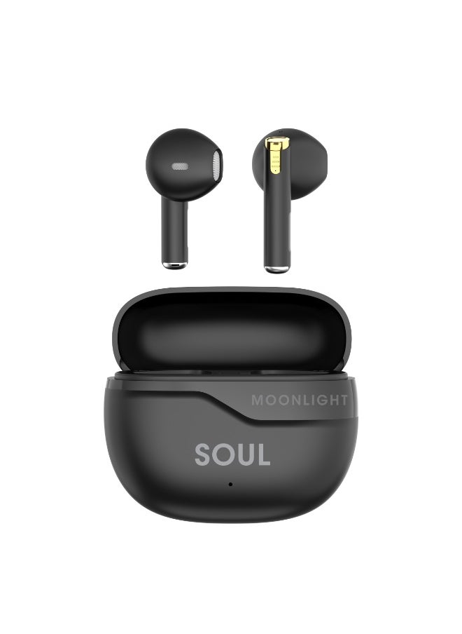 Xcell Xcell Soul16 True Wireless Earbuds | Bluetooth 5.3, Deep Bass, Smart Touch Controls | 12H Playtime + 100H Standby | TWS with Mic for iOS/Android/Huawei/Laptop | Lightweight, Noise Isolating – Black  - Image 1