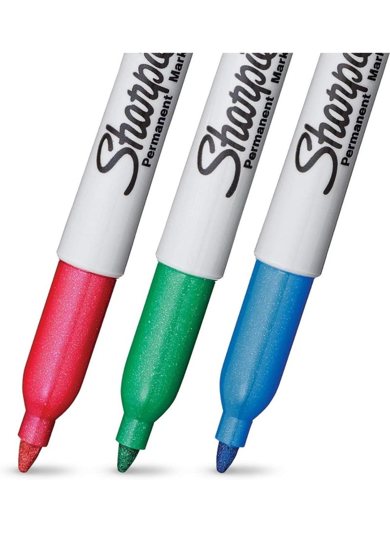 Sharpie Metallic Permanent Markers | Fine Point | Assorted Colours | 3 Count - Image 4