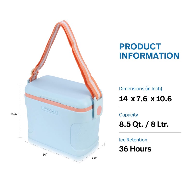 Pinnacle 8.5Qt Mini Cooler â€“ 14 x 7.6 x 10.6In Ice Box with Smart Divider, Locking Lid, Adjustable Shoulder Strap â€“ Insulated Picnic Basket Beach Cooler Bag â€“ 36- Hour Ice Retention â€“ Stylish Colors - Image 5