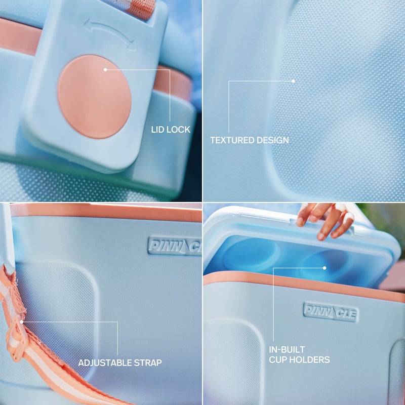 Pinnacle 8.5Qt Mini Cooler â€“ 14 x 7.6 x 10.6In Ice Box with Smart Divider, Locking Lid, Adjustable Shoulder Strap â€“ Insulated Picnic Basket Beach Cooler Bag â€“ 36- Hour Ice Retention â€“ Stylish Colors - Image 4
