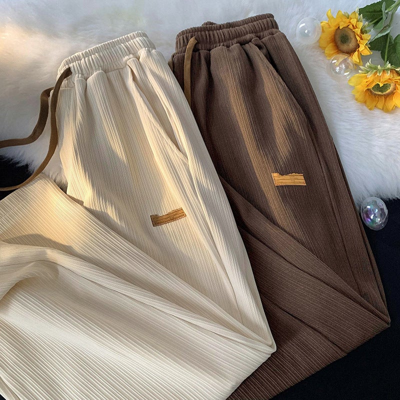 Vertical Ice Silk Summer Casual Pants Mens Elastic Waist Thin Pants Mens and Womens plus size High Stretch Casual Pants K11 Green - Image 2