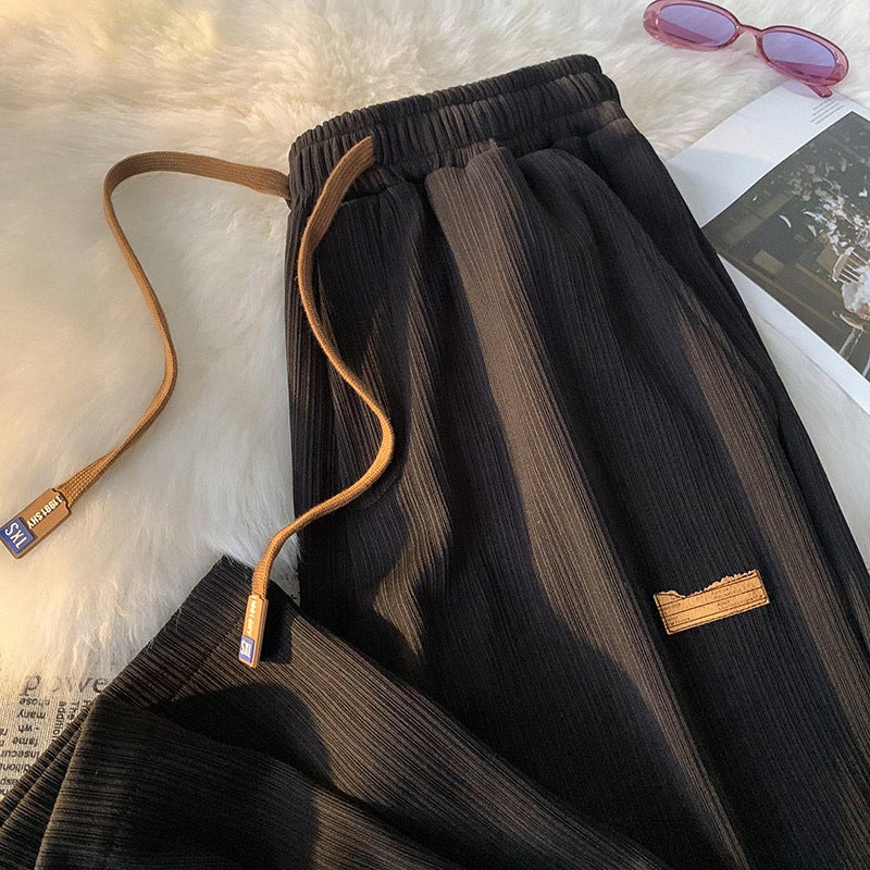 Vertical Ice Silk Summer Casual Pants Mens Elastic Waist Thin Pants Mens and Womens plus size High Stretch Casual Pants K11 Green - Image 3