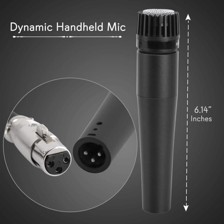 kh Wired Microphone Professional Dynamic Vocal Classic Style Microphone Audio Instrument Classic Dynamic Style for Instruments, Drums, Percussion, Vocals - Image 3