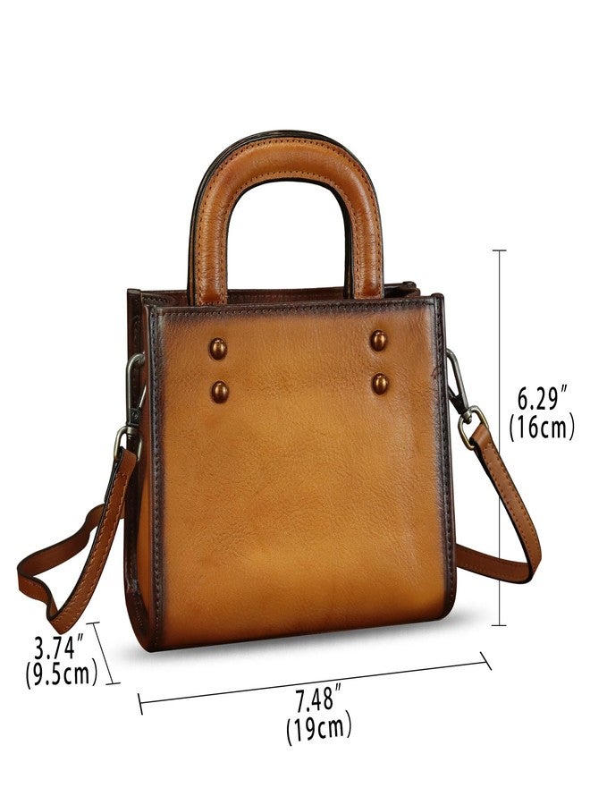 IVTG Genuine Leather Small Crossbody Bag for Women Vintage Real Leather Shoulder Bag Handbag Satchel Purse Phone Bag with Strap (Brown) - Image 5