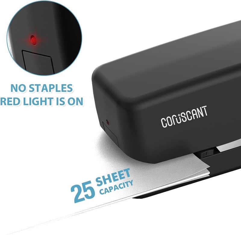 coruscant Electric Stapler, Automatic Stapler, Heavy Duty，25 Sheet, Store 210 Staples，Including 2000 Staples,and 1 Staple Remover, Electric Desktop AC or Battery Powered for Home/Office Use - Image 3