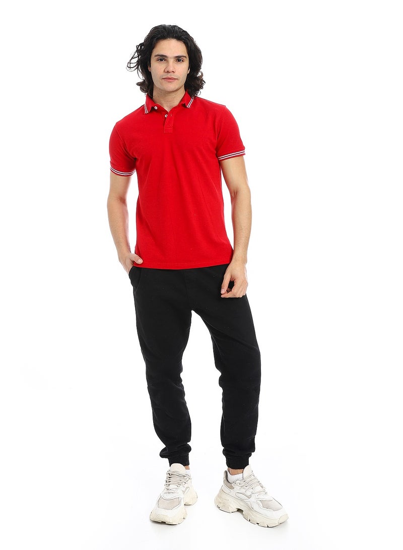 Andora Elite Stripe Pique Polo Shirt _ Red  - Image 5