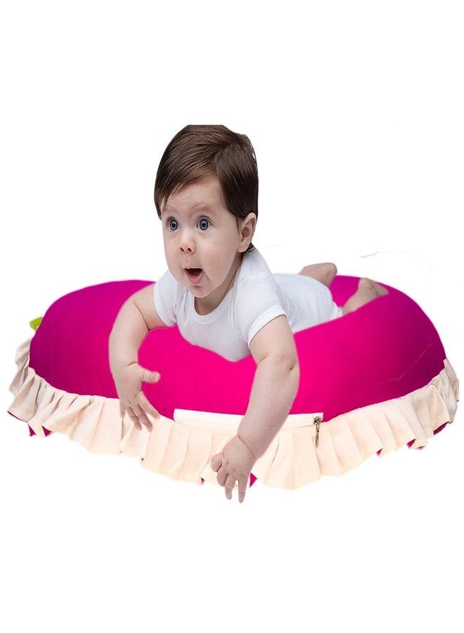 GET IT Feeding Nursing Pillow Micro Fibre withfrills (Pink, Extra Large) - Image 5