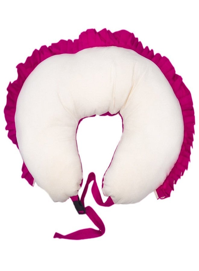 GET IT Feeding Nursing Pillow Micro Fibre withfrills (Pink, Extra Large) - Image 3