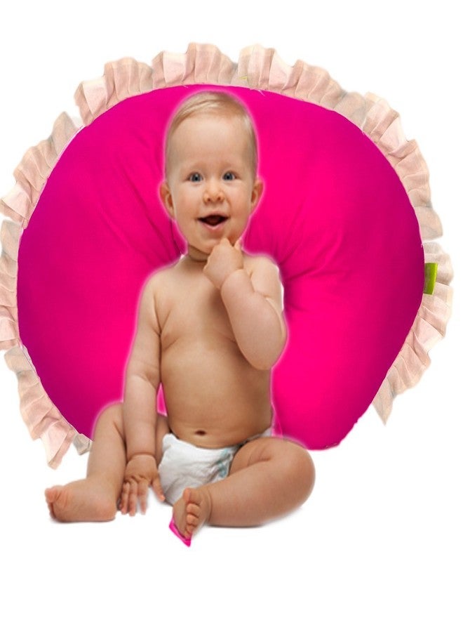 GET IT Feeding Nursing Pillow Micro Fibre withfrills (Pink, Extra Large) - Image 4