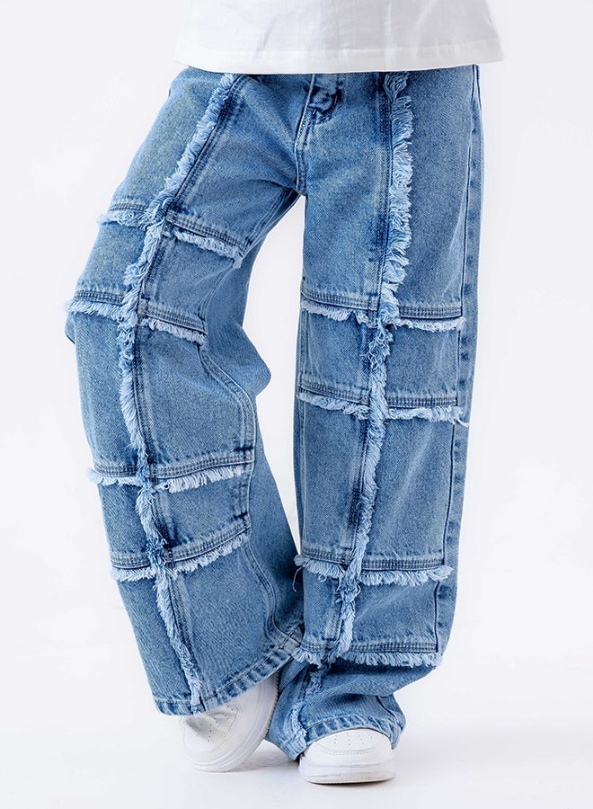 CN Jeans wear Kids Girls Summery Blue Jeans Pants - Image 1
