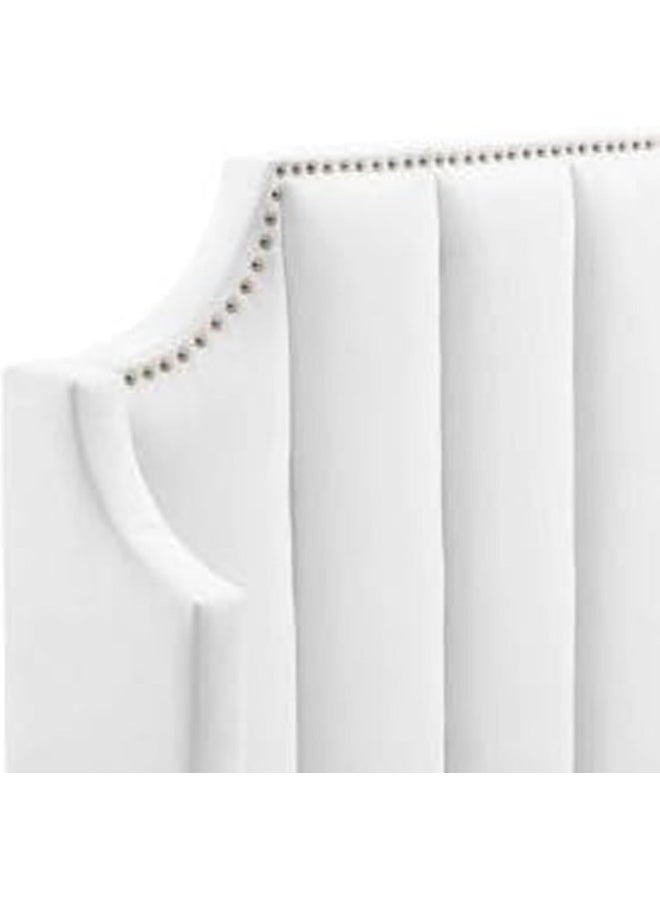 Comfynest Daniella Channel Tufted Bed Frame (White, 180x200cm) - Image 2