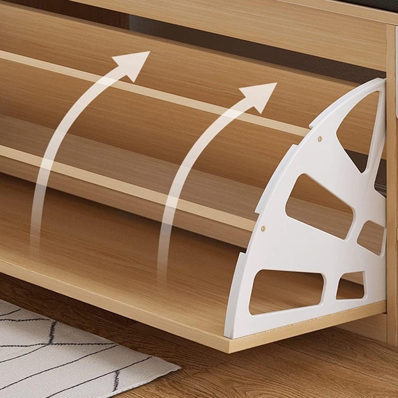 1st Shoe Storage Bench with Hidden Shoe Rack Leather Shoe Organizer Bench Modern Shoe Cabinet (60 * 30 * 50 White) - Image 5