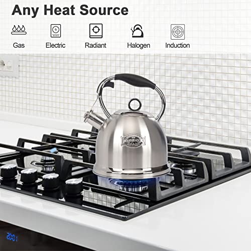 LUXGRACE Tea Kettle for Stovetop, Food Grade Stainless Steel Water Kettle, Tea Pot for Home & Kitchen, 3.0 Qt - Image 2