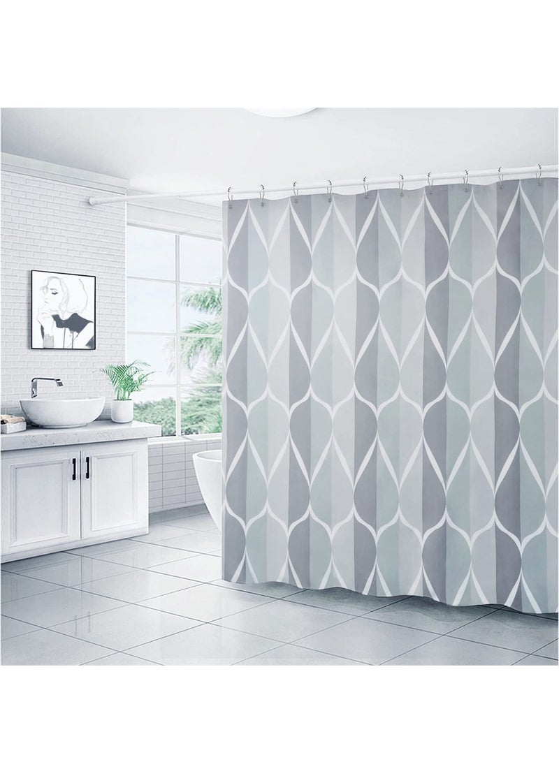 SYOSI Grey Fabric Shower Curtain, Simple Fabric Shower Curtain Liner Set with Plastic Hooks, Waterproof Design and Polyester, Quick-Drying, Weighted Hem,Durable and Washable, 72 x 72 inch - Image 2