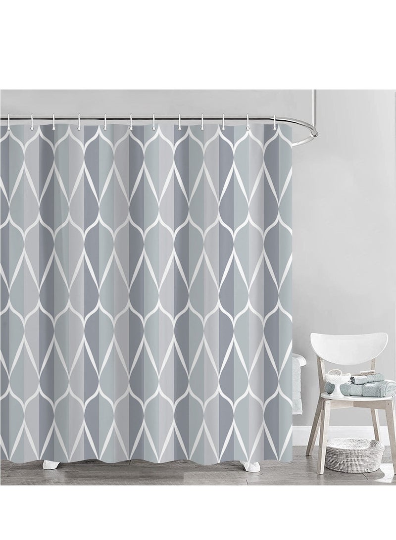 SYOSI Grey Fabric Shower Curtain, Simple Fabric Shower Curtain Liner Set with Plastic Hooks, Waterproof Design and Polyester, Quick-Drying, Weighted Hem,Durable and Washable, 72 x 72 inch - Image 1