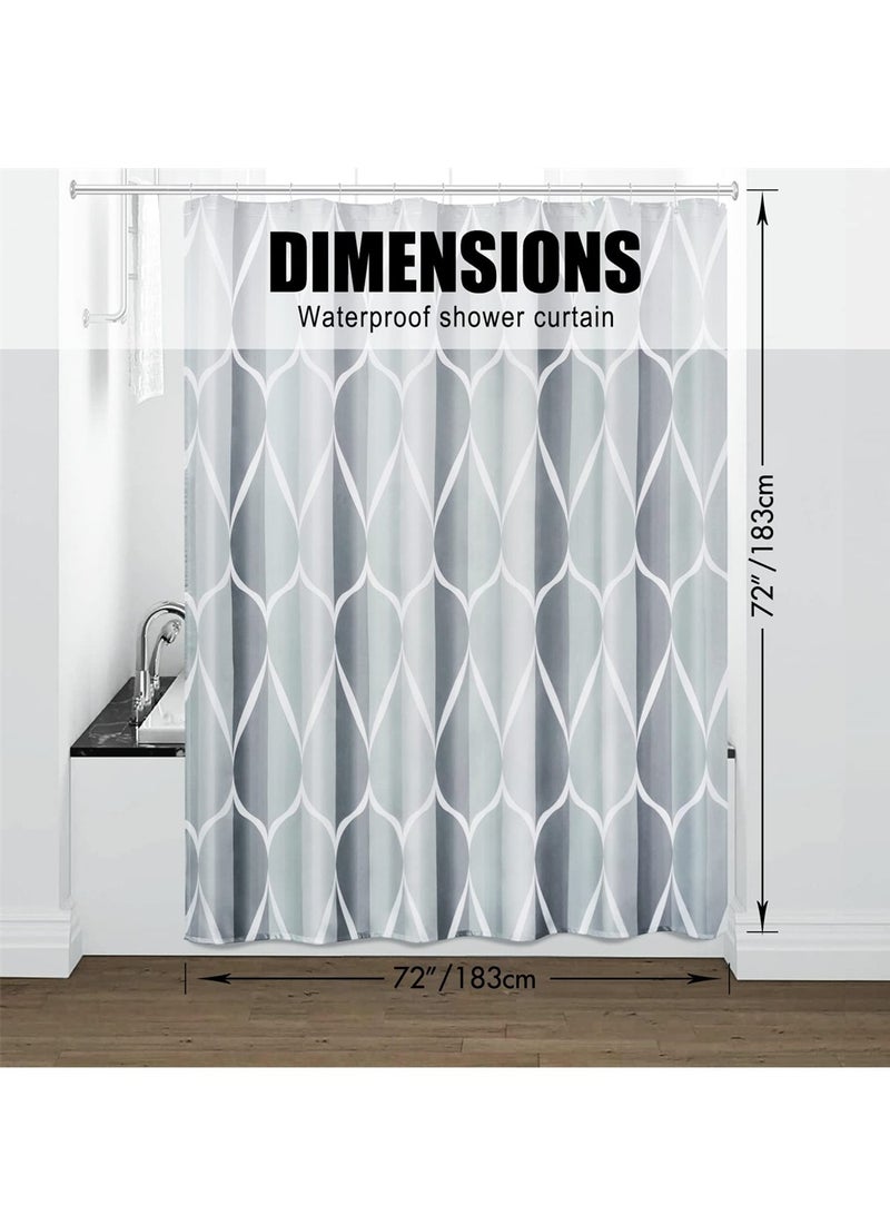 SYOSI Grey Fabric Shower Curtain, Simple Fabric Shower Curtain Liner Set with Plastic Hooks, Waterproof Design and Polyester, Quick-Drying, Weighted Hem,Durable and Washable, 72 x 72 inch - Image 5