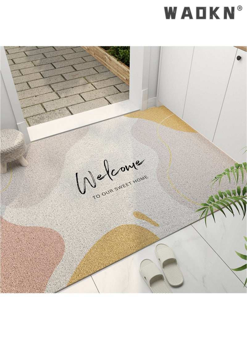 WAOKN 50 * 80 cm Front Door Mat, Mud Scraper Welcome Mat, All Season Heavy Duty Durable Door Mat for Home Entrance, Garage and Garden Entrance Mat, Non-slip Natural Rubber  - Image 1