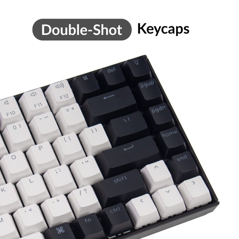 Keychron K2 75% Layout Hot-swappable Bluetooth Wireless/USB Wired Mechanical Keyboard with Gateron G Pro Brown Switch/Double-Shot Keycaps/RGB Backlit 84-Key Computer Keyboad for Mac Windows Version 2 - Image 5