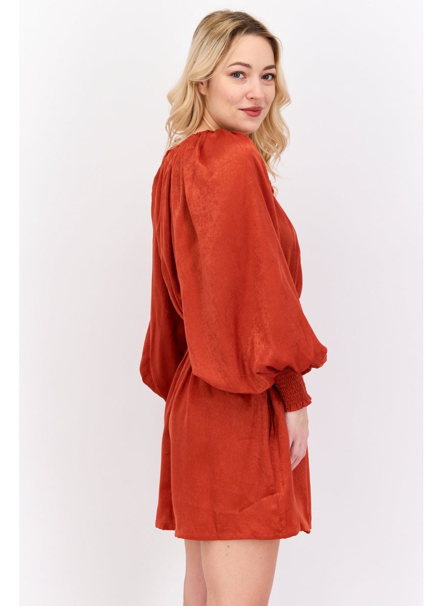 RIVER ISLAND Women Textured Mini Dress, Dark red  - Image 2
