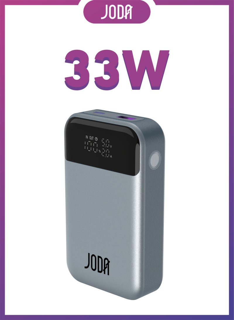 JODA SHARG 10 10000mAh 33W PD Power Bank – LED Display | Dual Port (USB-C + USB-A) - Image 1