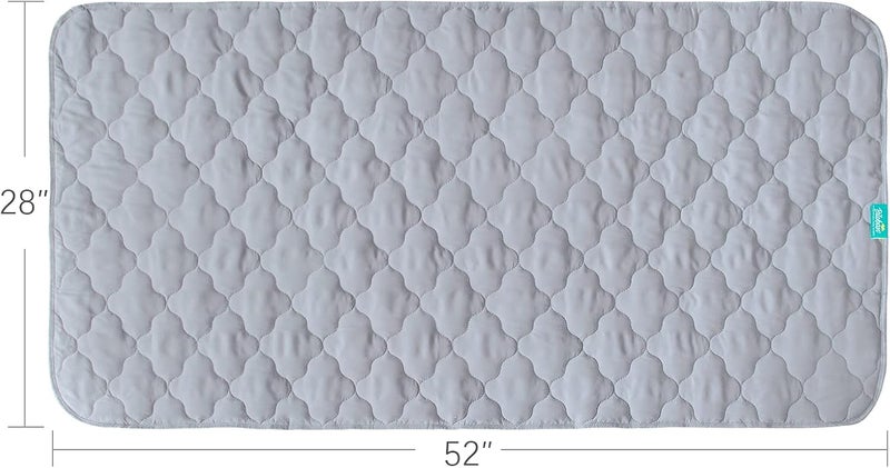 Biloban Waterproof Crib Mattress Protector Pad Cover 2 Pack 28 x 52 Anti Slip  Absorbent Waterproof Bed Pads for Standard CribToddler Bed Quilted Machine Washable Quilted Improved Thickness Grey - Image 2