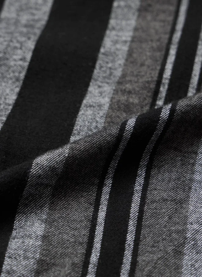 The Souled Store  The Souled Store Charcoal Vertical Stripes Long Sleeve Shirt for Men  | Best Price UAE