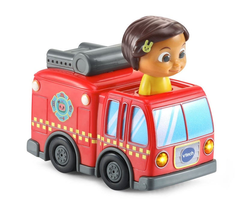 VTech CoComelon Go! Go! Smart Wheels Nina’s Fire Truck & Track, Fire Sounds & Songs with SmartPoint, Ages 1.5 – 5 Years - Image 3