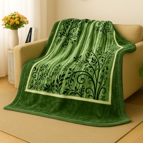 Nivasam Peach Semi Cloudy Blanket Single Bed (82 x 56 inch) – Ultra Soft & Lightweight – 1.3 kg Winter Blanket (Emerald Bloom) - Image 3