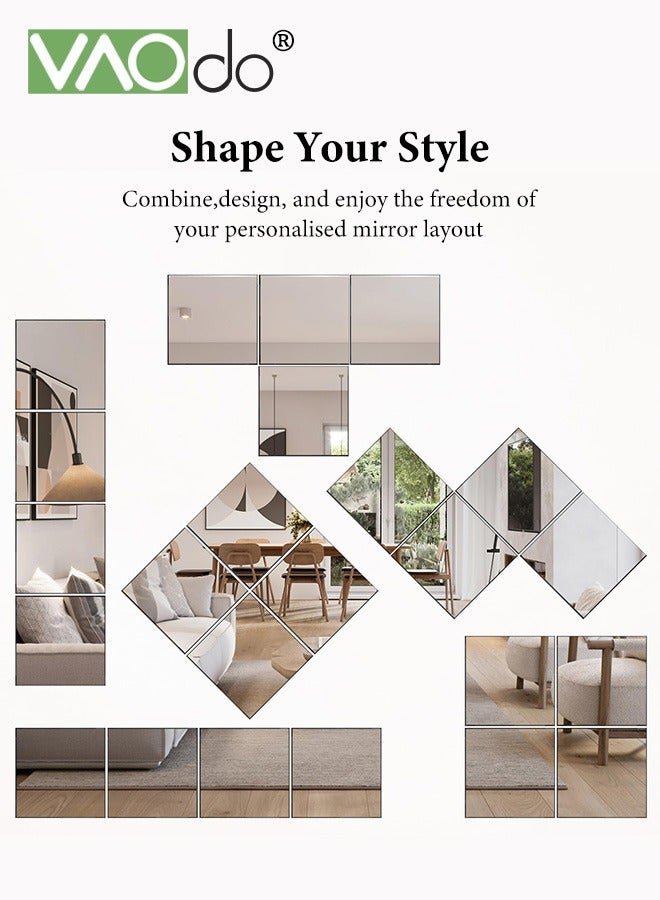 VAOdo 4PCS Full Length Wall Mirror Tiles, Frameless Wall Mounted Mirror Glass Wall Mirror, Body Mirror Gym Mirror for Home Gym, Door, Bedroom, Living Room - Image 4