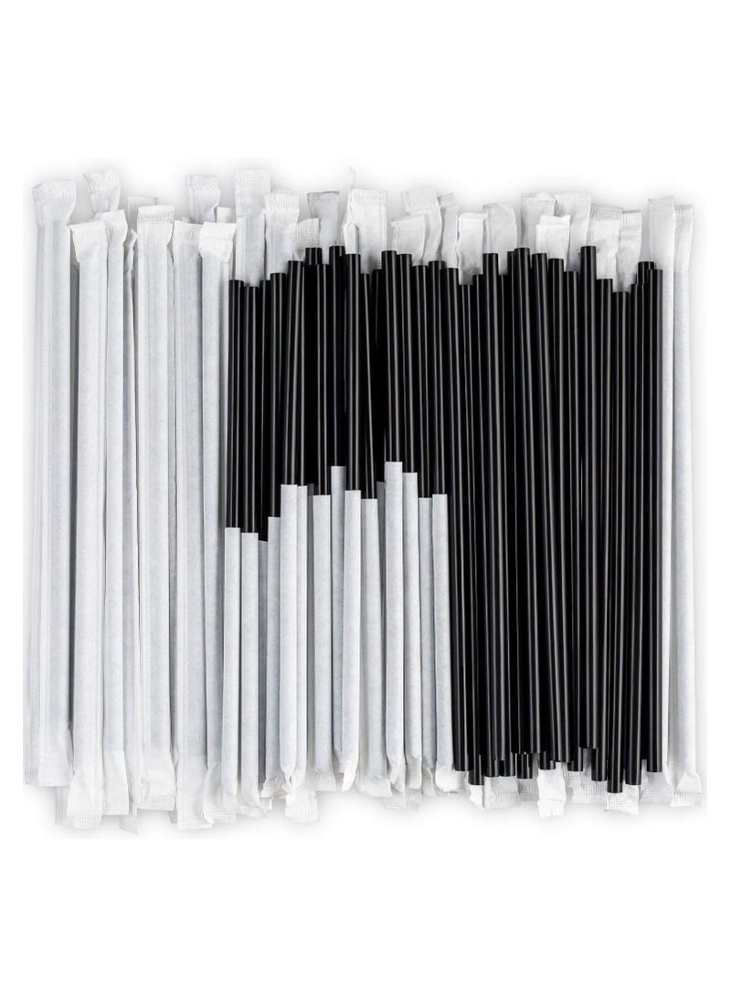MARKQ [1000 Pieces] Black Disposable Plastic Drinking Straws [24 cm] long Individually Wrapped  - Image 3