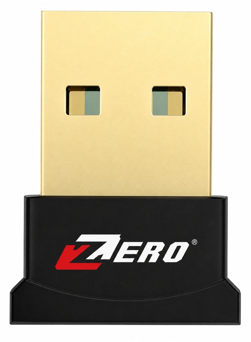 Zero USB 5.0 Bluetooth Wireless Adapter for PC, Laptop, Mouse, Keyboard, Printers, Headphones, Speakers - Black - Image 1