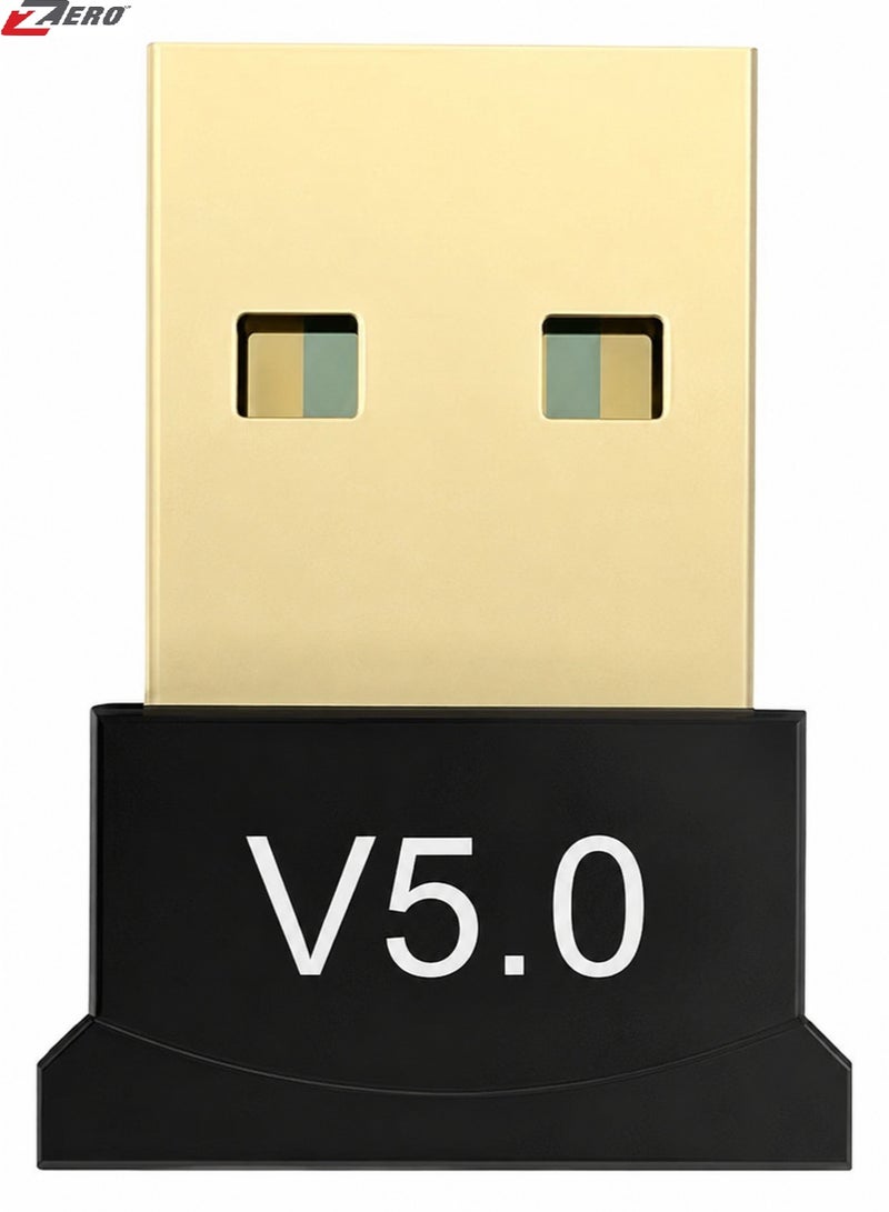 Zero USB 5.0 Bluetooth Wireless Adapter for PC, Laptop, Mouse, Keyboard, Printers, Headphones, Speakers - Black - Image 2