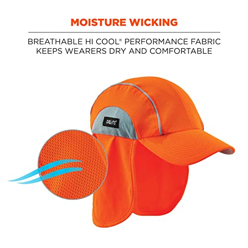 Ergodyne Womens High-performance Hat And Neck Shade Baseball Cap, Orange - Image 4