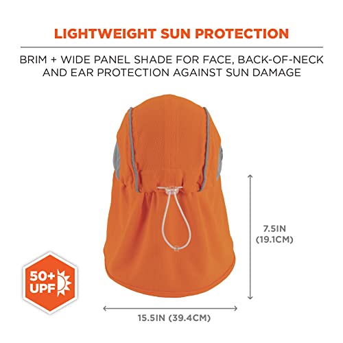 Ergodyne Womens High-performance Hat And Neck Shade Baseball Cap, Orange - Image 3