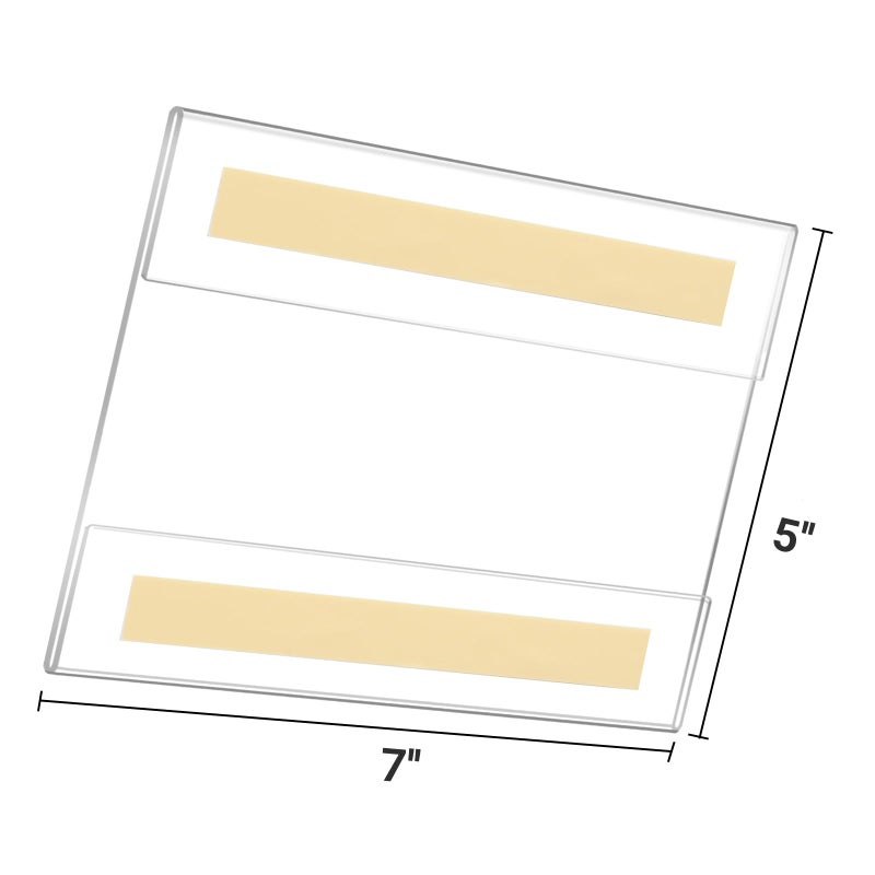 Ludery Acrylic Sign Holder - 5x7 Horizontal Wall Mount Sign Frame with Tape Adhesive for Office, Home, Store, Restaurant - No Drilling (6 Pack) - Image 2