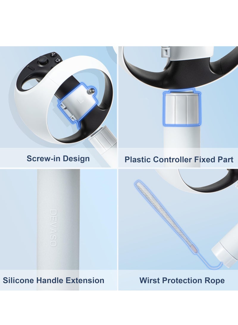 KASTWAVE Handle Attachments for PS VR2 Controller Accessories, for Meta Quest 2 Controller Accessories, Vr Gorilla Tag Long Arms Beat Saber Extension Grip, VR Handle Accessories - Image 4