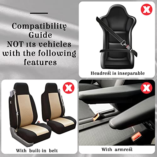 Frienda 14 Pcs Baja Car Seat Covers Full Set Multicolor Stripe Boho Print Steering Wheel Cover Seat Belt Cover Crystal Hanging Ornament Car Holders Fits Vintage Style - Image 3