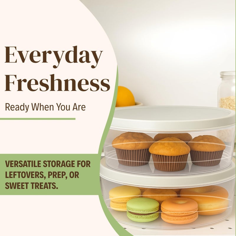 Evelots 4-Pack 10-Inch Airtight Food Storage Container with Lid - Portable Carrier for Pies, Cakes, Cupcakes & More - BPA-Free Clear Plastic - Secure & Easy Transport - Image 4