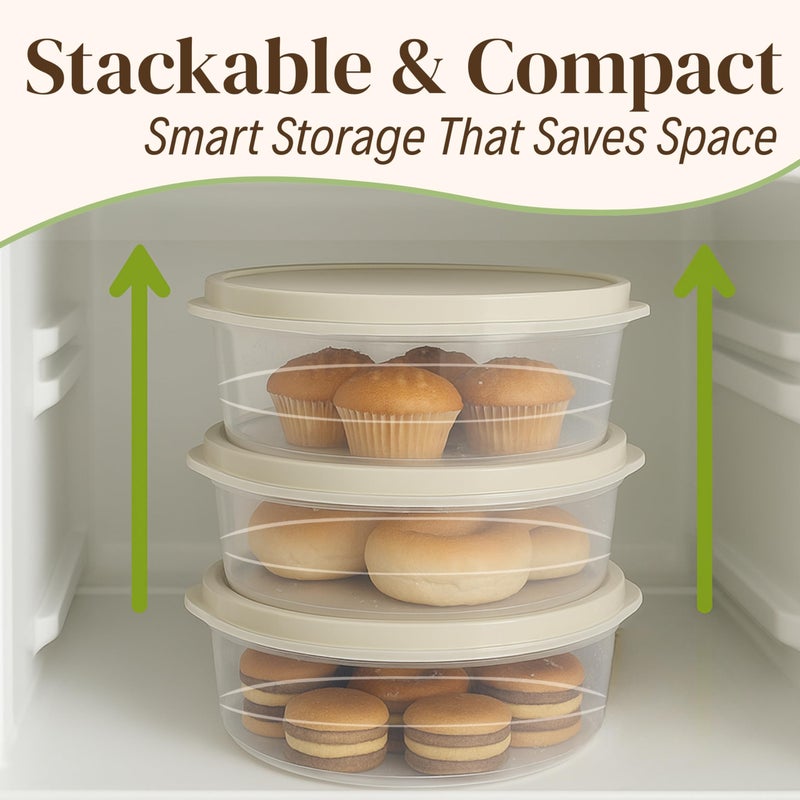 Evelots 4-Pack 10-Inch Airtight Food Storage Container with Lid - Portable Carrier for Pies, Cakes, Cupcakes & More - BPA-Free Clear Plastic - Secure & Easy Transport - Image 5
