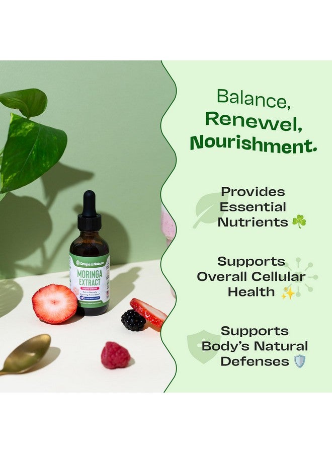 Drops of Nature قطرات مورنغا أوليفيرا السائلة - مكمل نباتي وسهل الاستخدام - بديل لكبسولات ومسحوق المورنغا - غذاء عضوي نقي - غني بمضادات الأكسدة ويدعم صحة المناعة (توت مختلط، 60 مل) - Image 4