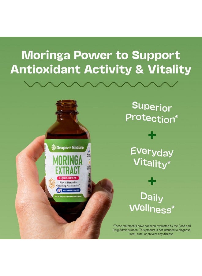 Drops of Nature قطرات مورنغا أوليفيرا السائلة - مكمل نباتي وسهل الاستخدام - بديل لكبسولات ومسحوق المورنغا - غذاء عضوي نقي - غني بمضادات الأكسدة ويدعم صحة المناعة (توت مختلط، 60 مل) - Image 2