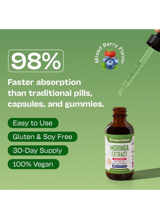 Drops of Nature قطرات مورنغا أوليفيرا السائلة - مكمل نباتي وسهل الاستخدام - بديل لكبسولات ومسحوق المورنغا - غذاء عضوي نقي - غني بمضادات الأكسدة ويدعم صحة المناعة (توت مختلط، 60 مل) - Image 3