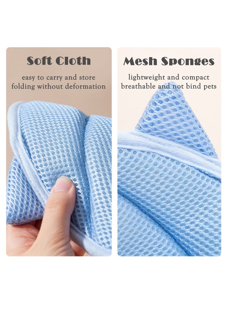 SYOSI Cat Cone Collar Soft Lightweight Cat Recovery Collar Protective Adjustable Collar for After Surgery Cats Kittens Breathable Fasteners Shark Design for Pets Cats Puppies Blue M - Image 2