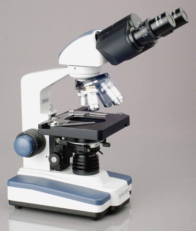 AmScope AmScope B120 Siedentopf Binocular Compound Microscope 40X1000X Magnification Brightfield LED Illumination Abbe Condenser DoubleLayer Mechanical Stage  - Image 3
