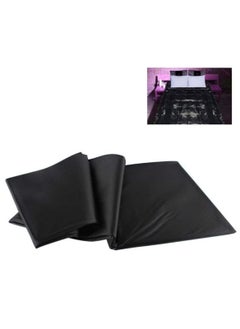 NIBEMINENT Black Waterproof Bed Sheet - Durable Synthetic Fiber, Oil-Resistant Mattress Protector with Elastic Fit for Easy Bedroom, Outdoor, Camping, and Pet Use - Easy Clean, Camping Essentials|Sleek Bedsheet Design|Synthetic Fiber Sheet  - Image 4