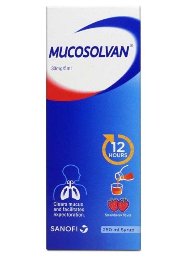 sanofi MUCOSOLVAN Cough Syrup 30mg/5ml - 250ml - Image 1