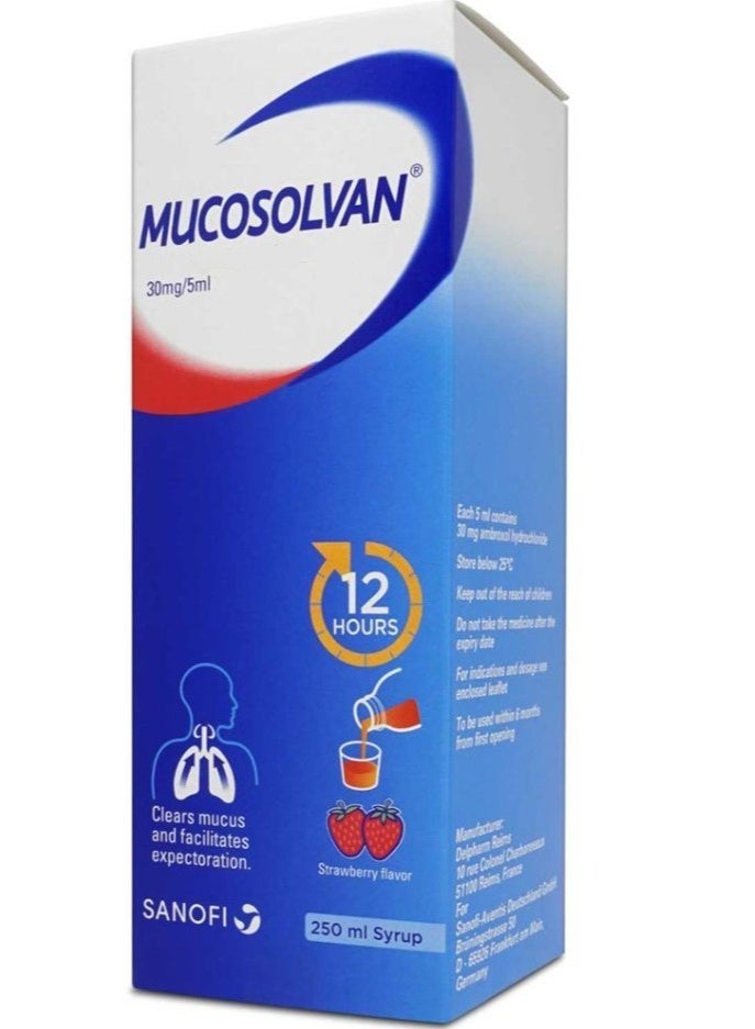 sanofi MUCOSOLVAN Cough Syrup 30mg/5ml - 250ml - Image 3