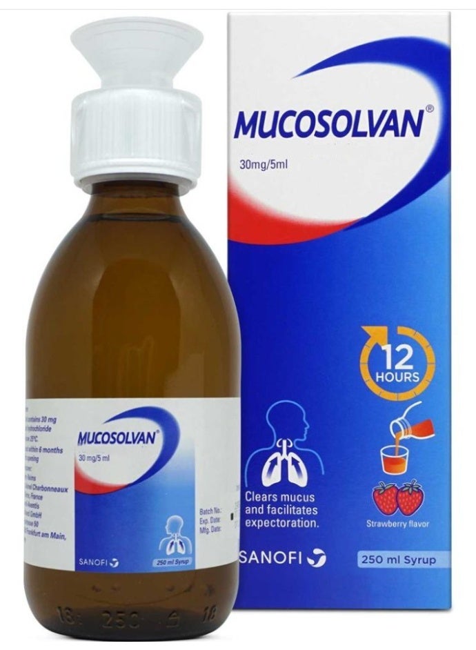 sanofi MUCOSOLVAN Cough Syrup 30mg/5ml - 250ml - Image 2