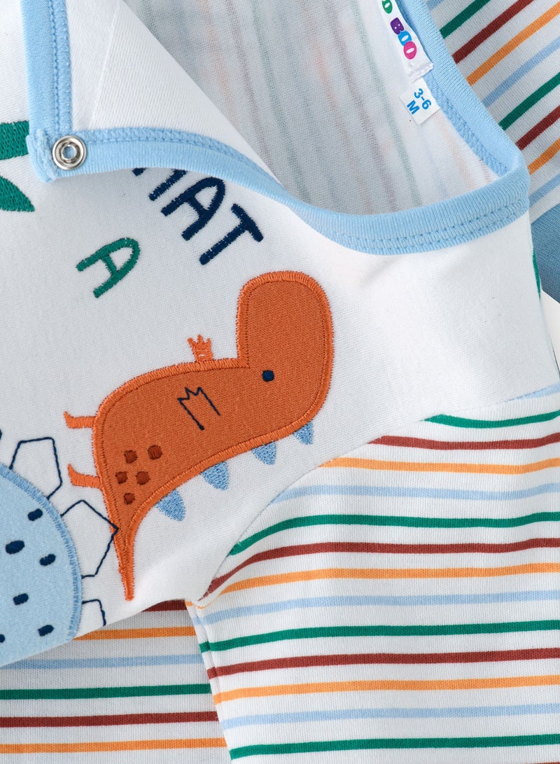 بوو بوو بوبو – بدلة نوم للأطفال دينو تري رانج 2 حزمة طقم قبعات - Image 4